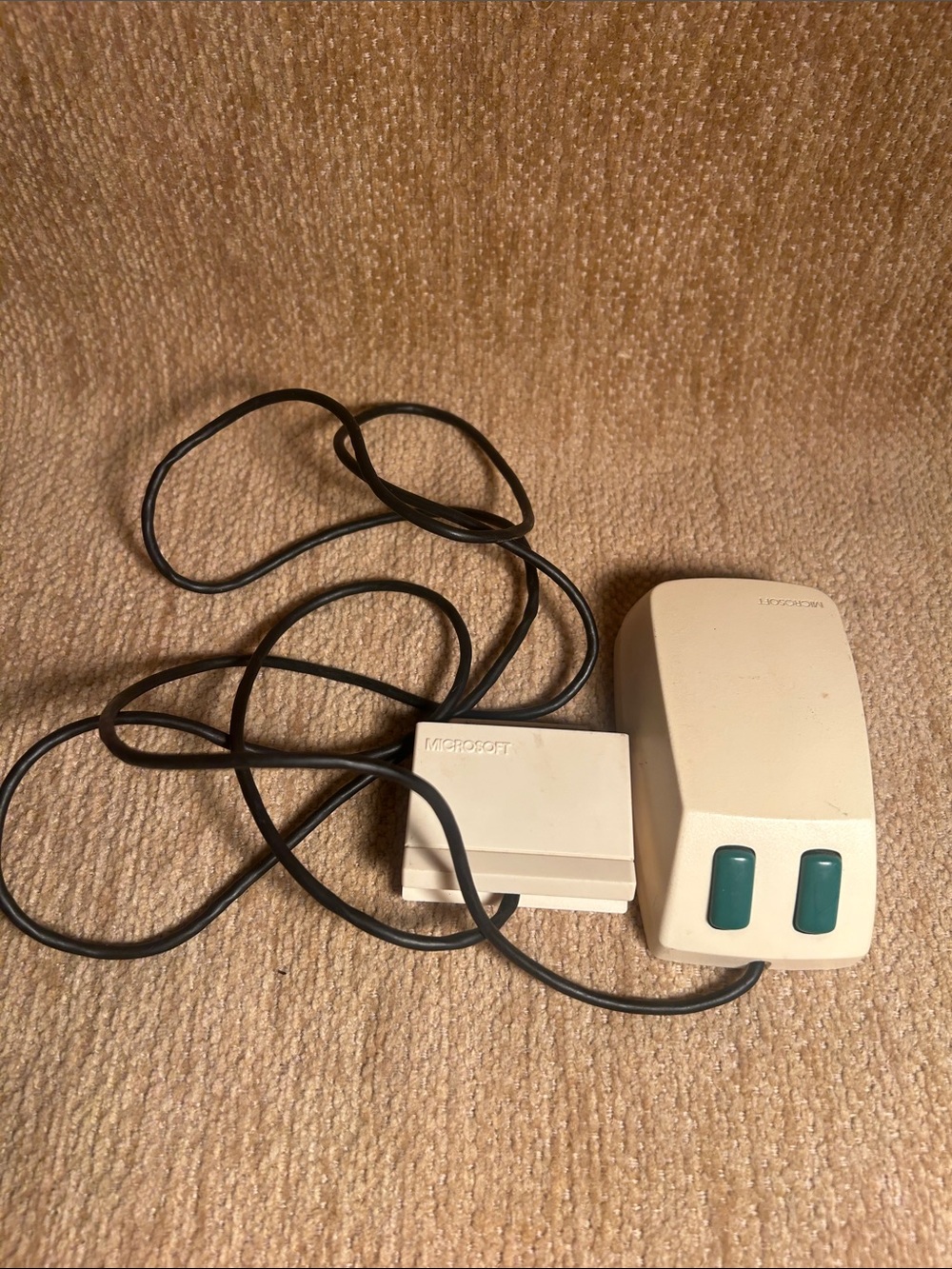 Microsoft Two-Button Wired Green Eyed Mouse